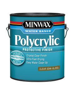 1 Gal Minwax 14444 Clear Polycrylic Water-Based Protective Finish Semi-Gloss