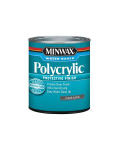 1 Qt Minwax 63333 Clear Polycrylic Water-Based Protective Finish Satin