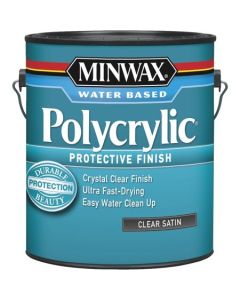 1 Gal Minwax 13333 Clear Polycrylic Water-Based Protective Finish Satin