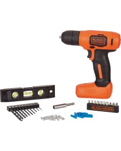 Black & Decker 8-Volt Lithium-Ion 3/8 In. Cordless Drill Home Project Kit