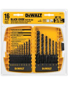 DEWALT 16-Piece Black Oxide Drill Bit Set, 1/16 In. thru 3/8 In.