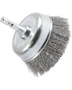 Forney 3 In. 1/4 In. Hex Fine Drill-Mounted Wire Brush