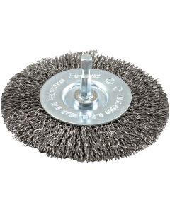 Forney 4 In. Hex Crimped, Coarse Drill-Mounted Wire Wheel