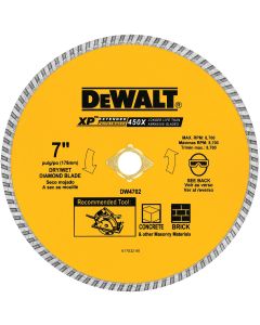 DEWALT Extended Performance 7 In. Turbo Rim Dry/Wet Cut Diamond Blade