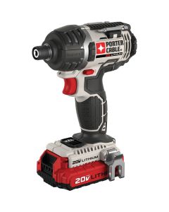 Porter Cable 20-Volt Max Lithium-Ion 1/4 In. Hex Cordless Impact Driver Kit