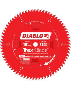 Diablo Trex Blade 10 In. 72-Tooth Composite Decking & PVC Circular Saw Blade