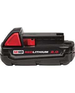 Milwaukee M18 REDLITHIUM 18 Volt Lithium-Ion 2.0 Ah Compact Tool Battery