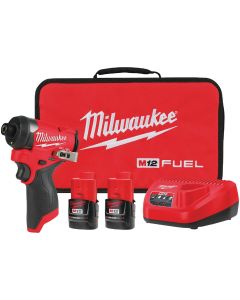 Milwaukee M12 FUEL 12-Volt Lithium-Ion Brushless 1/4 In. Hex Subcompact Cordless Impact Driver Kit