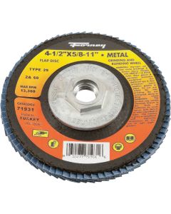 Forney 4-1/2 In. x 5/8 In.-11 60-Grit Type 29 Blue Zirconia Angle Grinder Flap Disc