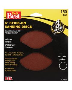 Do it Best 6 In. 150 Grit Stick-On Sanding Disc (3-Pack)
