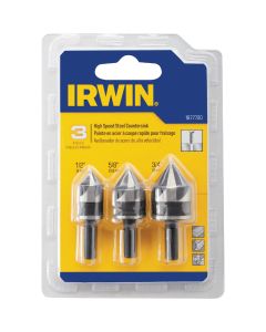 Irwin 3-Piece HSS Black Oxide Metal Countersink Bit Set