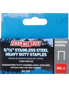 Channellock No. 4 Narrow Crown Stainless Steel Staple, 5/16 In. (1000-Pack)