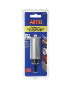 ARTU 1-1/4 In. Tungsten Carbide Grit Hole Saw with Arbor and Pilot Bit