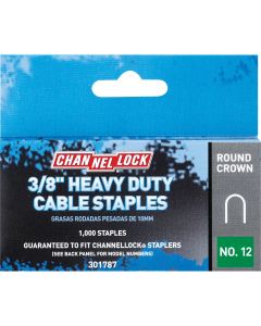 Channellock T25 Round Crown Cable Staple, 3/8 In. (1000-Pack)