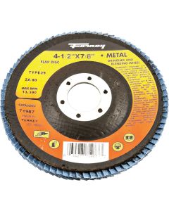 Forney 4-1/2 In. x 7/8 In. 80-Grit Type 29 Blue Zirconia Angle Grinder Flap Disc