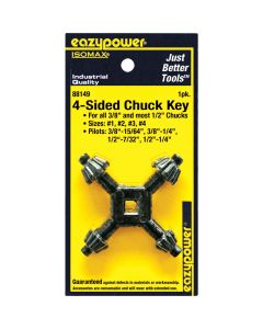 Eazypower 3/8 In. and 1/2 In. 4-Sided Chuck Key with 15/64 In., 1/4 In., 17/64 In. Pilots