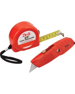 Do it 25 Ft. Tape Measure and Utility Knife Tool Set (2-Piece)