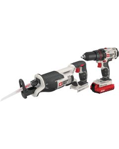 Porter Cable 2-Tool 20V Max Lithium-Ion Drill/Driver & Reciprocating Saw Cordless Tool Combo Kit