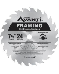 Avanti 7-1/4 In. 24-Tooth Framing Circular Saw Blade
