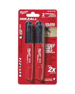 Milwaukee INKZALL Medium Point Black Job Site Marker (2-Pack)