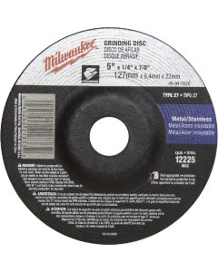 Milwaukee Type 27 5 In. x 1/4 In. x 7/8 In. Metal/Stainless Grinding Cut-Off Wheel