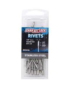 Channellock 1/8 In. Dia. x 1/8 In. Grip Stainless Steel POP Rivet (25-Pack)