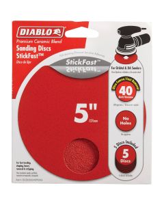 Diablo StickFast 5 In. 40 Grit Sanding Disc (5-Pack)