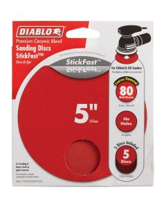 Diablo StickFast 5 In. 80 Grit Sanding Disc (5-Pack)