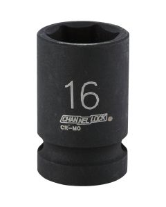 Channellock 1/2 In. Drive 16 mm 6-Point Shallow Metric Impact Socket