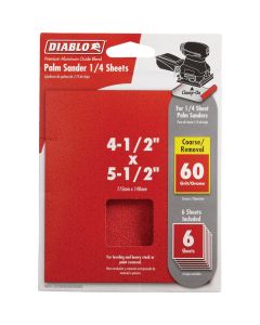 Diablo Clamp-On 60 Grit 4-1/2 In. x 5-1/2 In. 1/4 Power Sanding Sheet Sandpaper (6-Pack)