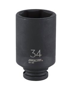 Channellock 1/2 In. Drive 34 mm 6-Point Deep Metric Impact Socket