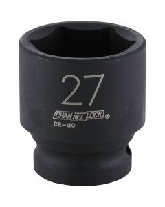 Channellock 1/2 In. Drive 27 mm 6-Point Shallow Metric Impact Socket