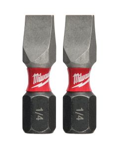 Milwaukee SHOCKWAVE #10 Slotted 1 In. Insert Impact Screwdriver Bit (2-Pack)