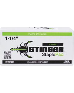 Stinger StaplePac 18-Gauge 3/8 In. x 1-1/4 In. Caps & Staples (2000 Ct.)