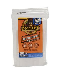 Gorilla 4 In. Mini Clear Hot Melt Glue (30-Pack)