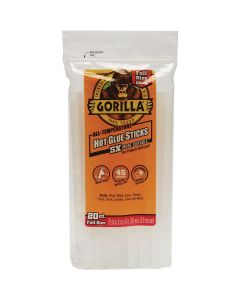 Gorilla 8 In. Standard Clear Hot Melt Glue (20-Pack)