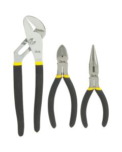 Do it 6 In. Long Nose, 6 In. Diagonal and 10 In. Groove Joint Plier Set (3-Piece)