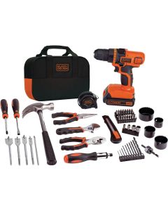 Black & Decker 20-Volt MAX Lithium-Ion 3/8 In. Cordless Drill Project Kit (68-Piece)