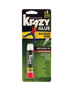 Krazy Glue 0.07 Oz. Maximum Bond Wood Leather Super Glue with Precision Tip