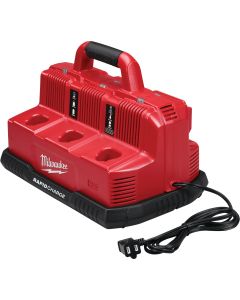 Milwaukee M12/M18 Lithium-Ion Multi-Voltage 6-Port Sequential Rapid Battery Charge Station
