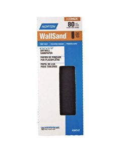 4-3/16" x 11" Norton 04747 WallSand Die-Cut Drywall Sanding Sheets 80D-Grit, 25-Pack
