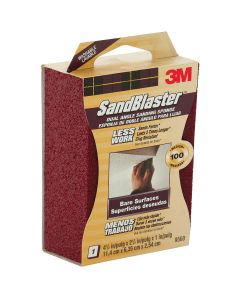 3M SandBlaster Dual Angle 2-1/2 In. x 4-1/2 In. x 1 In. 100 Grit Medium Sanding Sponge