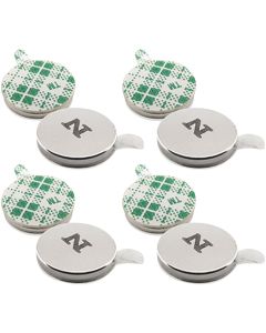 MagnetSource 2.45 Lb. Capacity Neodymium Disc Magnet with Adhesive (8-Pack)