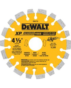 DEWALT Extended Performance 4-1/2 In. Segmented Rim Dry/Wet Cut Diamond Blade
