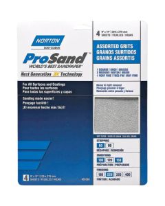 9" x 11" Norton 05386 ProSand Sanding Sheet Assorted, 4-Pack