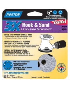 5" Norton 03230 ProSand Universal Hole Sanding Disc 120-Grit Handy-Pack