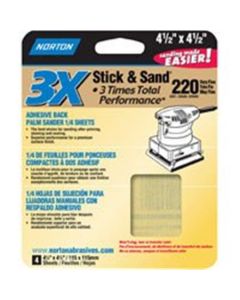 4-1/2" x 4-1/2" Norton 05313 ProSand Stick & Sand Sanding Sheet 100-Grit Handy-Pack