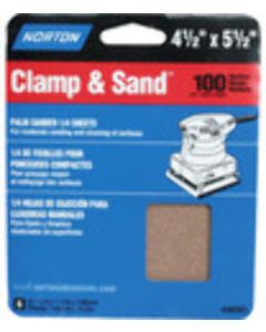 4-1/2" x 5-1/2" Norton 48301 Clamp & Sand Power Sanding Sheet 100-Grit Handy-Pack