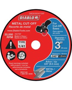 3" Metal Cut Off Disc