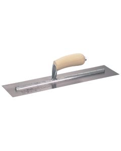 Marshalltown 4 In. x 18 In. High Carbon Steel Finishing Trowel with Curved Wood Handle